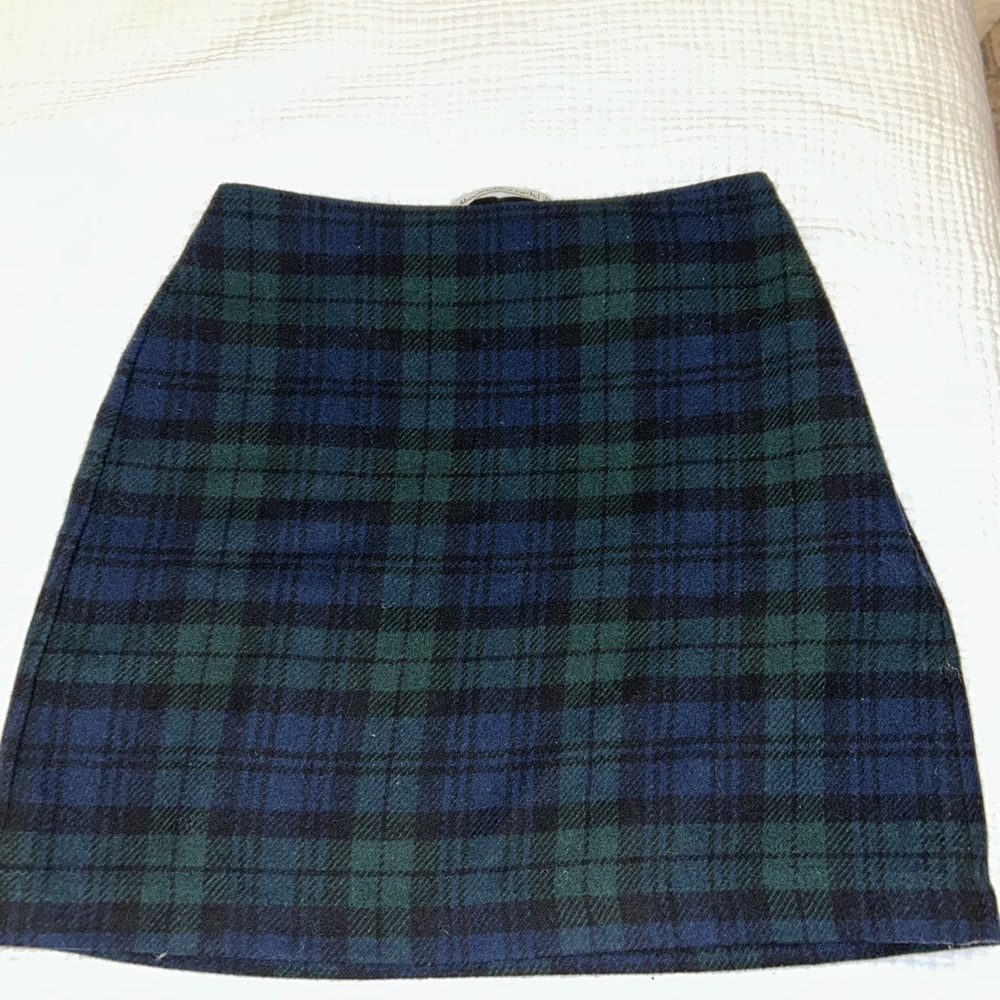 Abercrombie & Fitch Green and Blue Mini A-Line Skirt